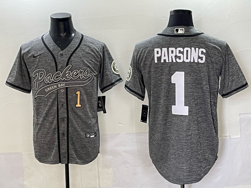 Men Green Bay Packers #1 Parson grey Nike NFL 2025 jersey 03->green bay packers->NFL Jersey